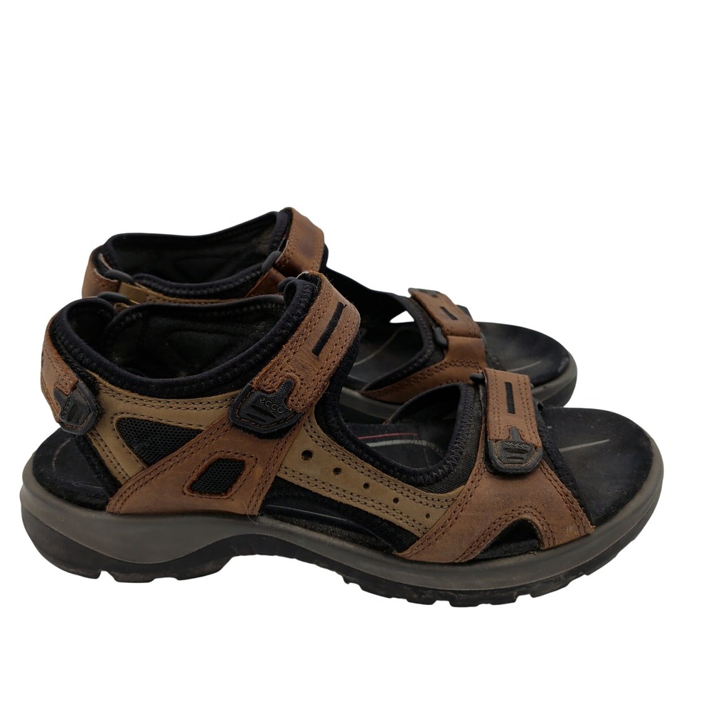 ECCO Yucatan Offroad Sandals Womens 40 US 9-9.5 Bison Brown Leather 069563-52524